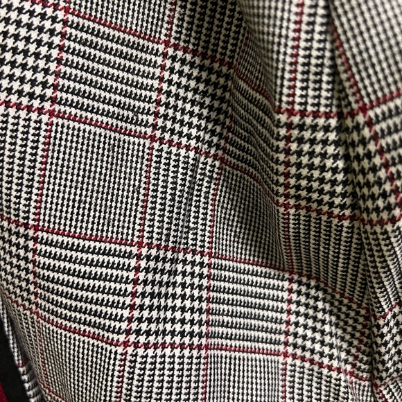 Zara Glen Plaid Trousers with Burgundy Side Stripe - Picture 7 of 7